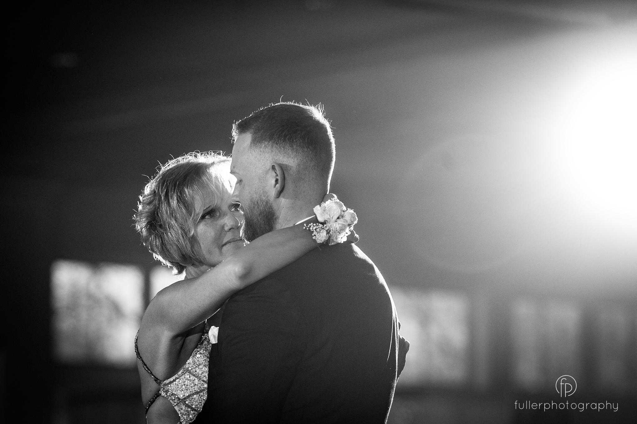The groom dancing with his mother on the ballroom floor of the Deerfield Country Club
